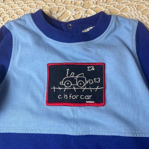 Vintage 1990s Small Steps Baby Boy 24 Months Blue C Is For Car Coverall Jumpsuit - Picture 4 of 4